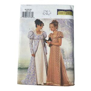 Butterick 6630 Regency Bridgerton Pattern Misses Sizes 18-22 Coat Dress UNCUT
